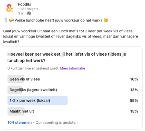 Linkedin Food&i poll